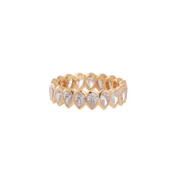 John Najarian Bezel Set 0.15 Carats Pear Shape Diamond Eternity Ring