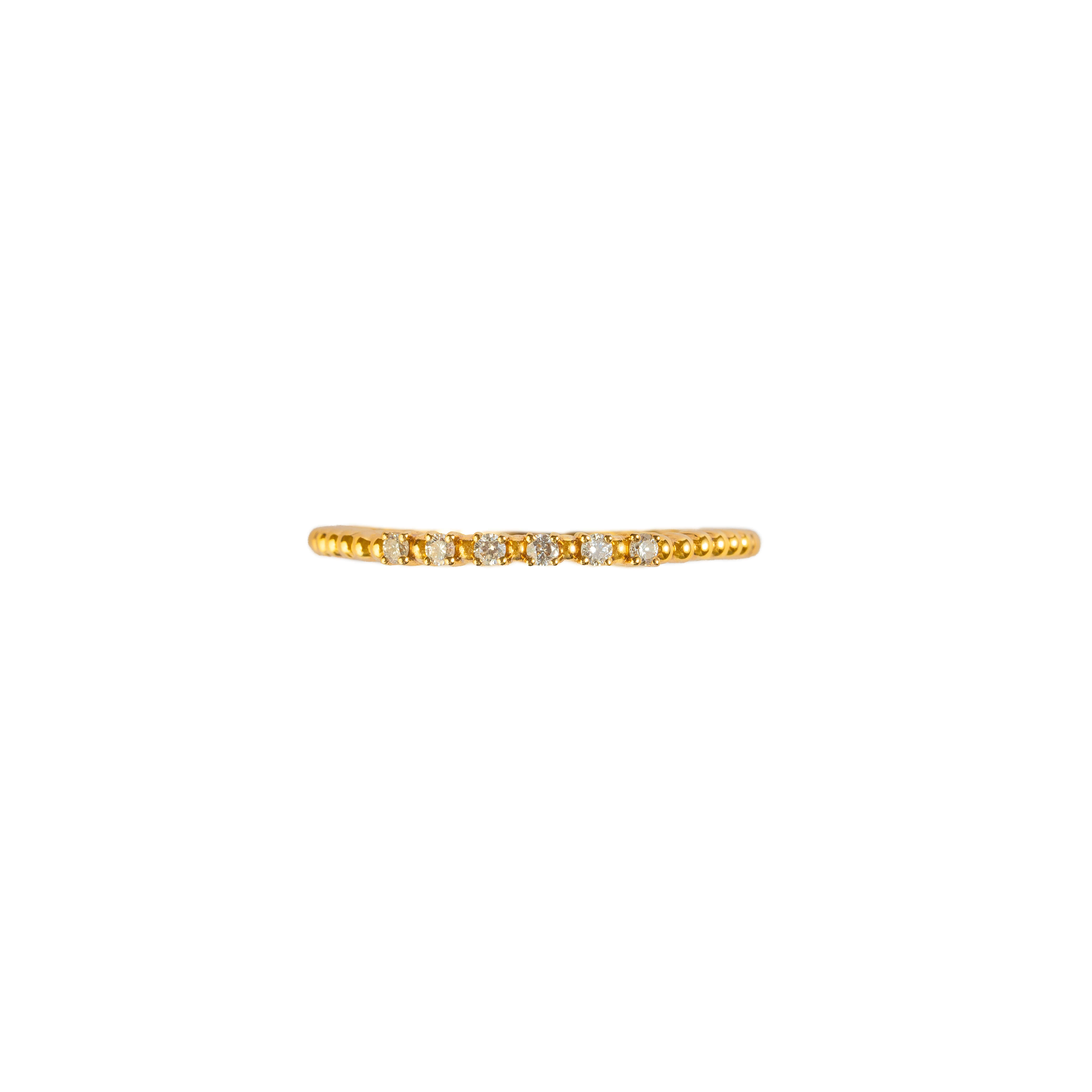 John Najarian Yellow Gold Beaded Diamond Ring
