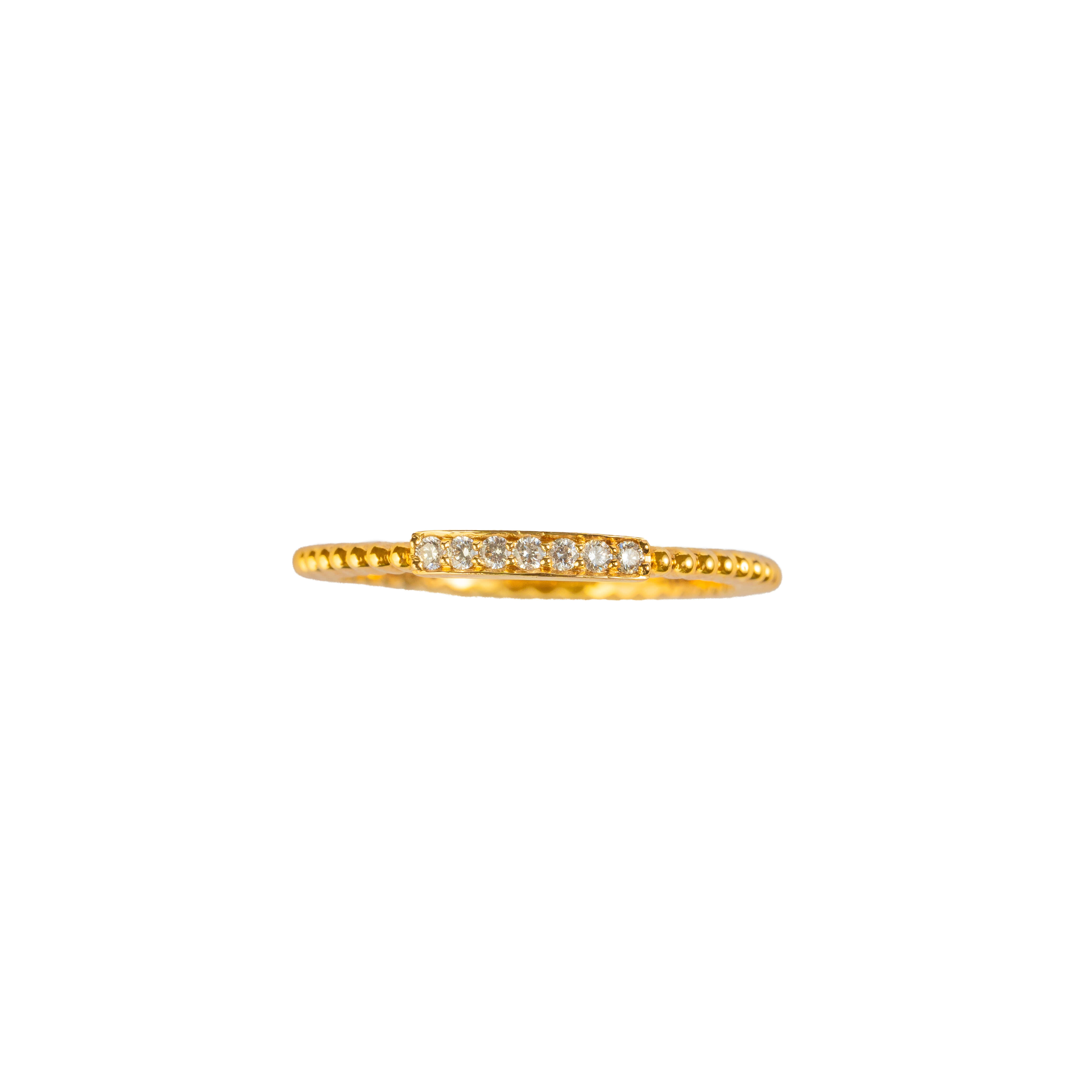 John Najarian Yellow Gold Beaded Diamond Ring
