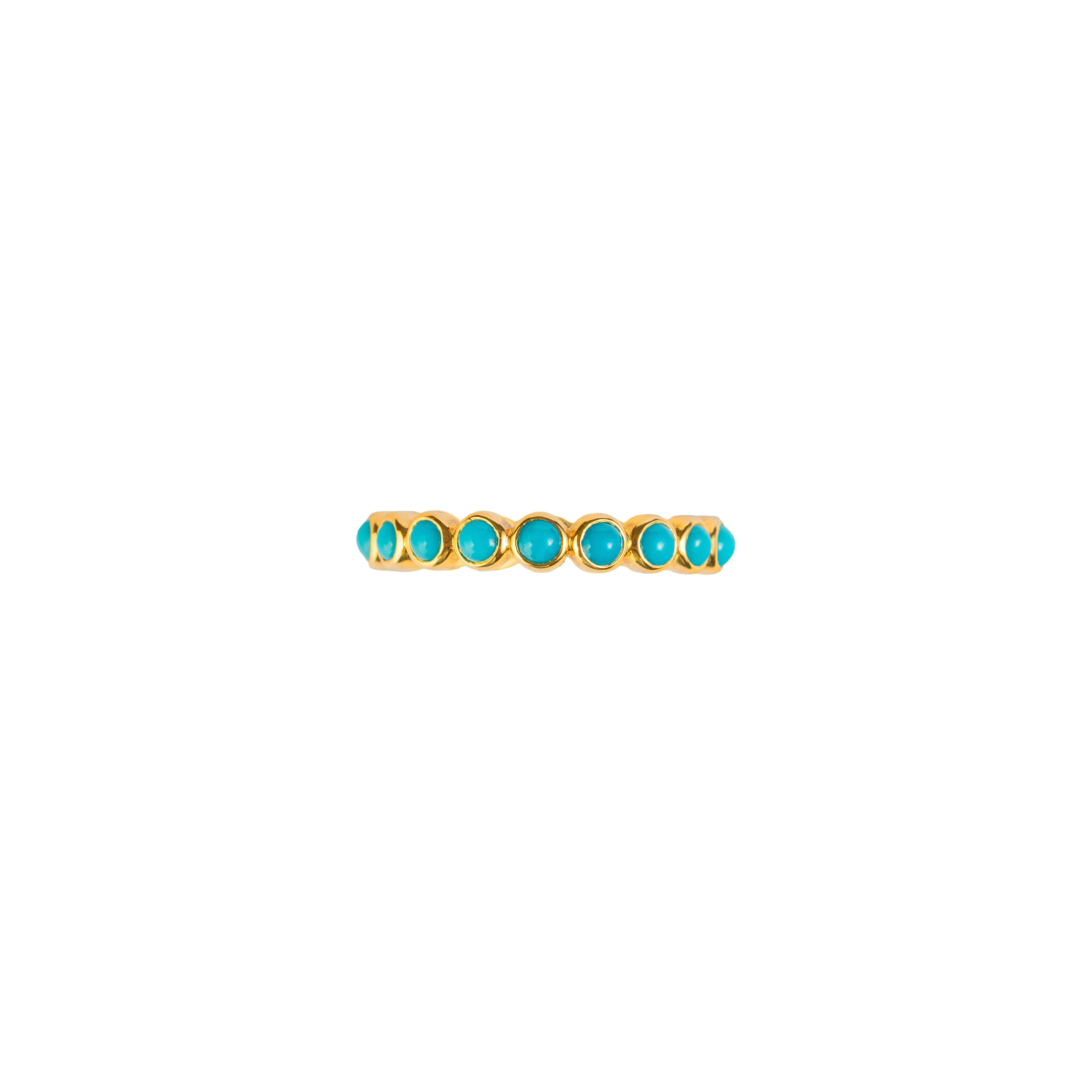 John Najarian Bezel Set Turquoise Band Ring