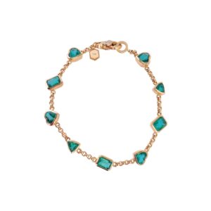 John Najarian Multi Shape Emerald Chain Bracelet
