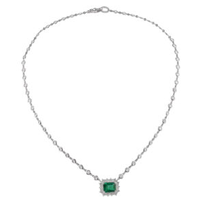 John Najarian Zambian Emerald And White Diamond Pendant