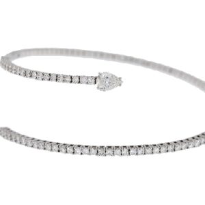 Italian Crafted Pear Shape and Round Diamond Bangle