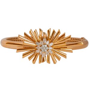 Round , Pear And Marquise Diamond Starburst Bangle