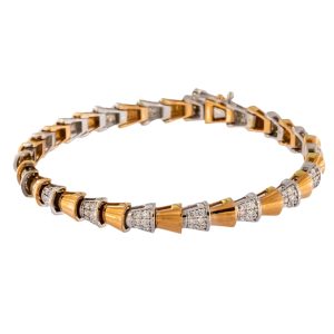 Rose And White Gold Diamond Snake Bracelet