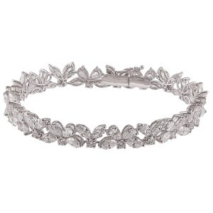 Pear, Marquise and Round Diamond Cluster Bracelet