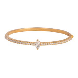 Marquise Center And Diamond Pave Bangle