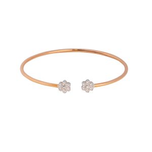 Sweet Flower Open Diamond Bangle