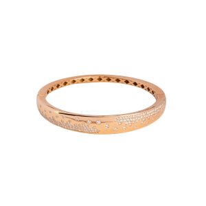 Scattered Diamonds On Rose Gold Thick Bangle