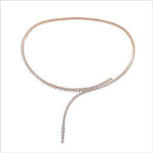 Italian Crafted Graduating
 Round Diamond Necklace