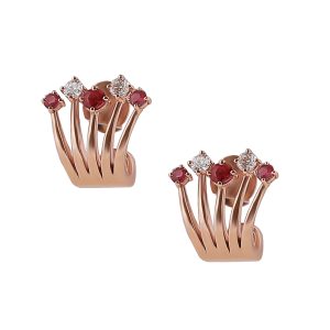 Ruby And Diamond Ear Huggies