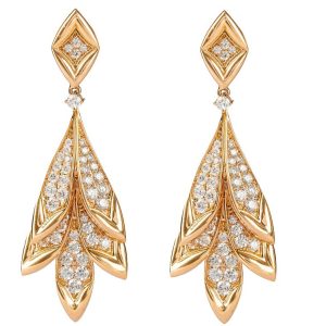 Diamond Pave Floral Dangle Earrings