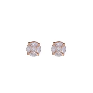 Invisible Set With Marquise
 And Princess Cut Diamond Round Earring