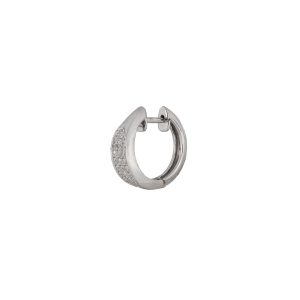 Thick Center Diamond Pave Hoops