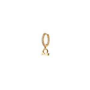 Small Diamond Hoop With Libra Horoscope Dangle