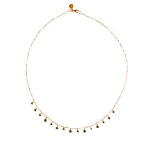 Bezel Set Black Diamond Dangle Necklace