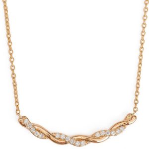 Twisted Gold Diamond Pave Pendant