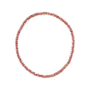 Diamond Rose Gold Pink 
Sapphire Tennis Necklace