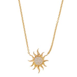 Diamond Pave Sun Necklace