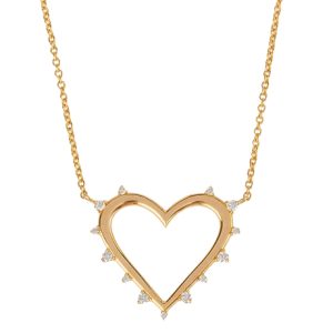 Diamond Set Open Heart Pendant