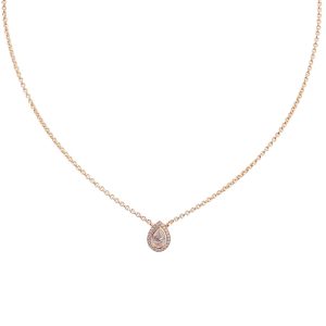 Pear Shape Diamond Pendant 
With Diamond Rom on2mm Belcher Chain