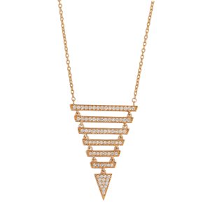 Multi Line Diamond Pave Triangle Necklace