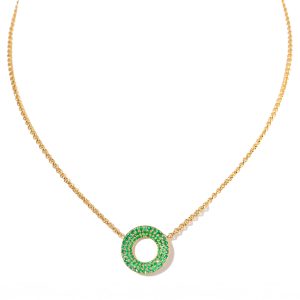 Medium Round Emerald Pave Pendant