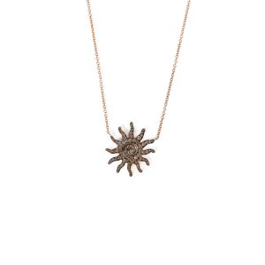 Brown Diamond Curved Ray Star Pendant