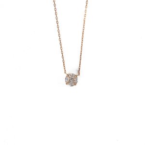 Invisible Set With Marquise And 
Princess Cut Diamond Round Pendant