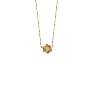 Dainty Diamond Flower Pendant