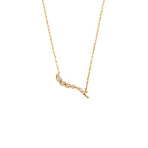 Dainty Diamond And Yellow Gold Curve Pendant