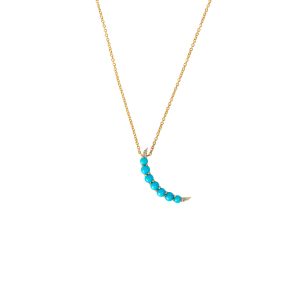 Large Turquoise And Diamond Crescent