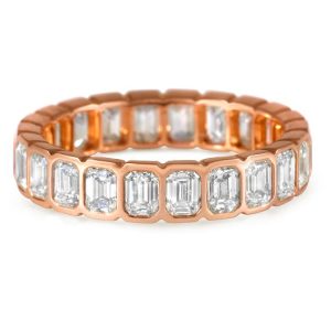 Bezel Set 0.15CT Emerald Cut 
Diamond Eternity Ring