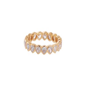 Bezel Set 0.15 Carats Pear Shape Diamond Eternity Ring